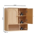 thumbnail image 3 of Wirrytor Modern Fluted Medicine Cabinet Storage, Wooden Bathroom Wall Cabinet with Hanging Rod Adjustable Shelf, Natural Oak, 3 of 10