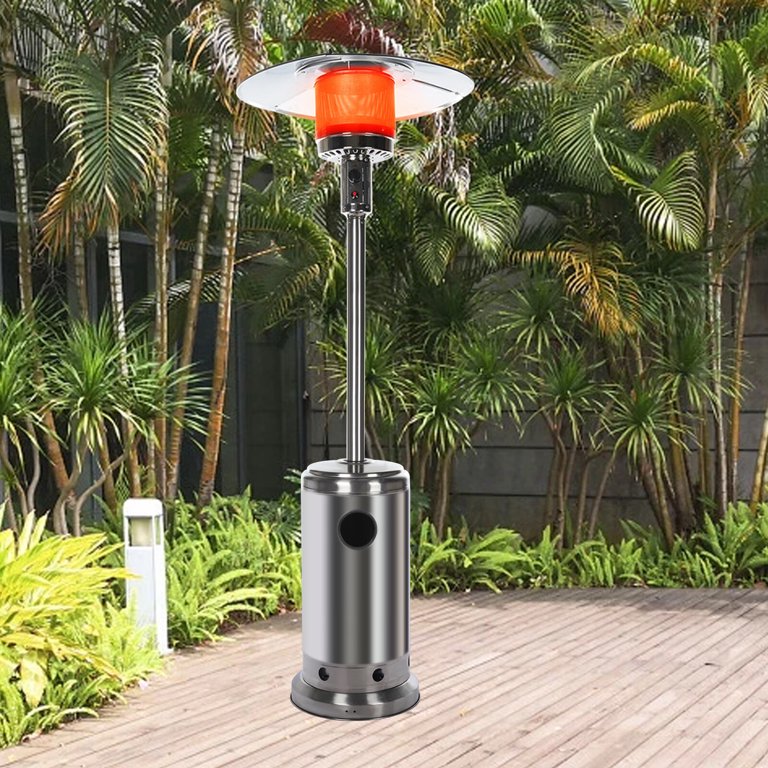 46,000 BTU Outdoor Patio Heater with Piezo Ignition System, Wheels For  Smooth Mobility, L-P Propane Heat Certified Steel - Walmart.com