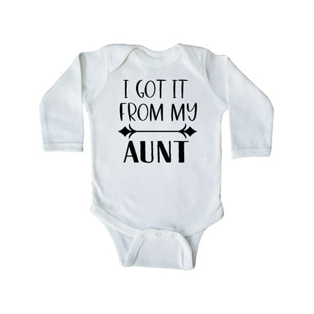 

Inktastic I Got It From My Aunt Gift Baby Boy or Baby Girl Long Sleeve Bodysuit