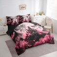 thumbnail image 2 of Homewish Pink Flower Victorian Castle Full Size Bedding Sets for Teens, Magical Moon Halloween Full Size Bed in a Bag, Black Reversible, 7pcs, 2 of 7