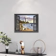 thumbnail image 2 of Lighthouse Wall Art Beach Ocean Nautical Window Coastal Pictures Wall Decor Canvas Painting Print Artwork Modern Home Decor Framed for Living room Bedroom Bathroom 16"×12", 2 of 6