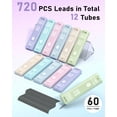 thumbnail image 3 of Four Candies 0.5mm Lead Refills in Case, Pack of 720 PCS Black HB #2 Break Resistant Mechanical Pencil Refills, 12 Tubes of 0.5 Lead, 60 Pieces per Tube, 3 of 8