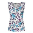 thumbnail image 4 of MIASHUI Womens Tank Tops Summer V Neck Button Casual Shirts Floral Print Blouse,Dark Blue,XXL, 4 of 4