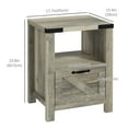 thumbnail image 3 of HOMCOM Table d'Appoint Style Ferme avec Tiroir de Rangement, Étagère Ouverte, 3 of 10