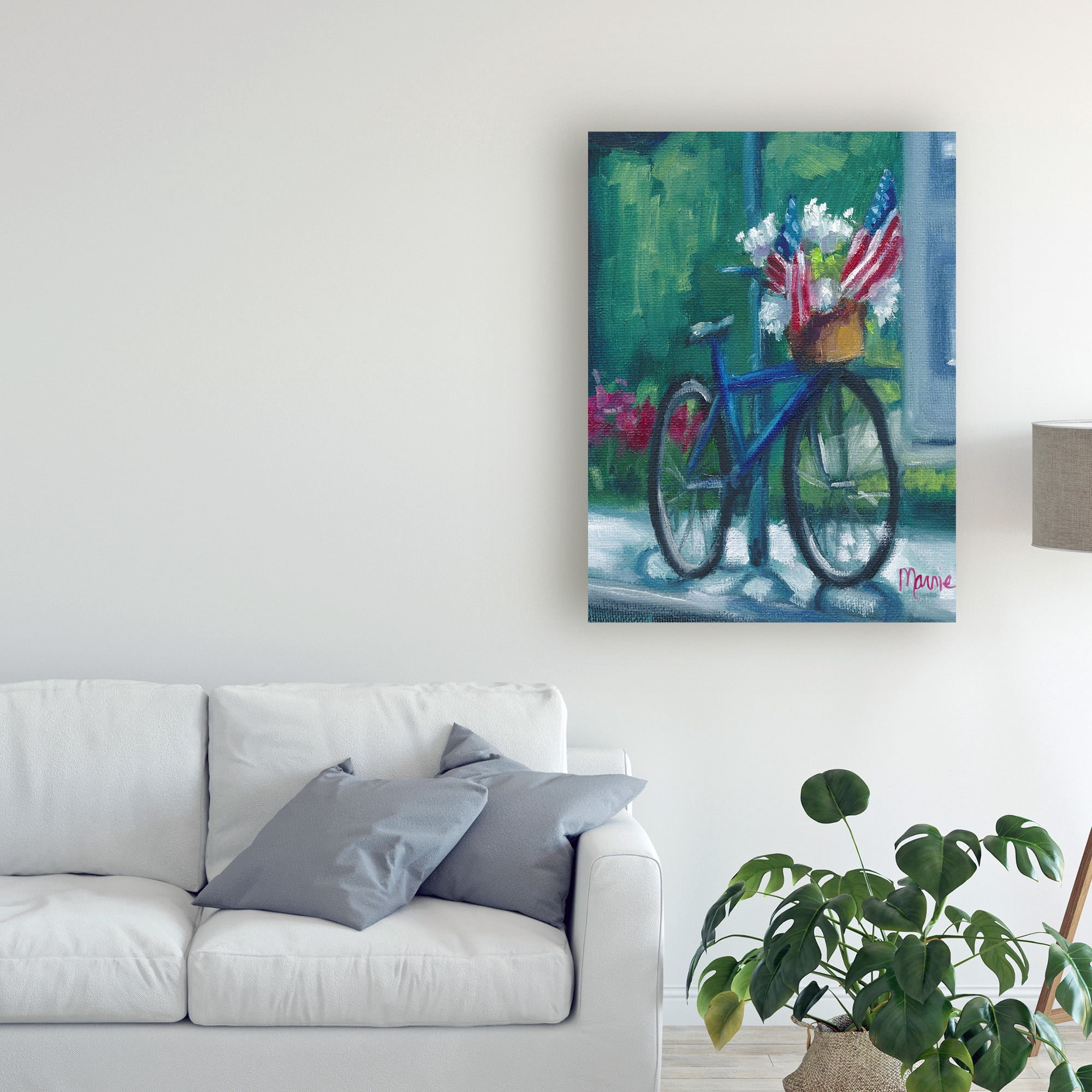 Trademark Fine Art 'Patriotic Bike' Canvas Art by Marnie Bourque