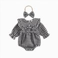 thumbnail image 6 of zuwimk Baby Girl Outfits Smocked Bubble Romper Jumpsuit Long Sleeve Bodysuit Cute Newborn Infant Fall Winter Clothes(3-6 Months,Black), 6 of 7