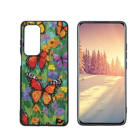 Vibrant-butterfly-gardens-6 phone case for Motorola MOTO Edge 5G UW for Women Men Gifts,Flexible Painting silicone Shockproof - Phone Cover for Motorola MOTO Edge 5G UW