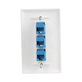 thumbnail image 4 of Placa De Pared Ethernet De 3 Puertos Placa De Pared Cat 6 Hembra-Hembra Compatible Con Dispositivos Ethernet Cat6/6E/5/5E -Azul, 4 of 5