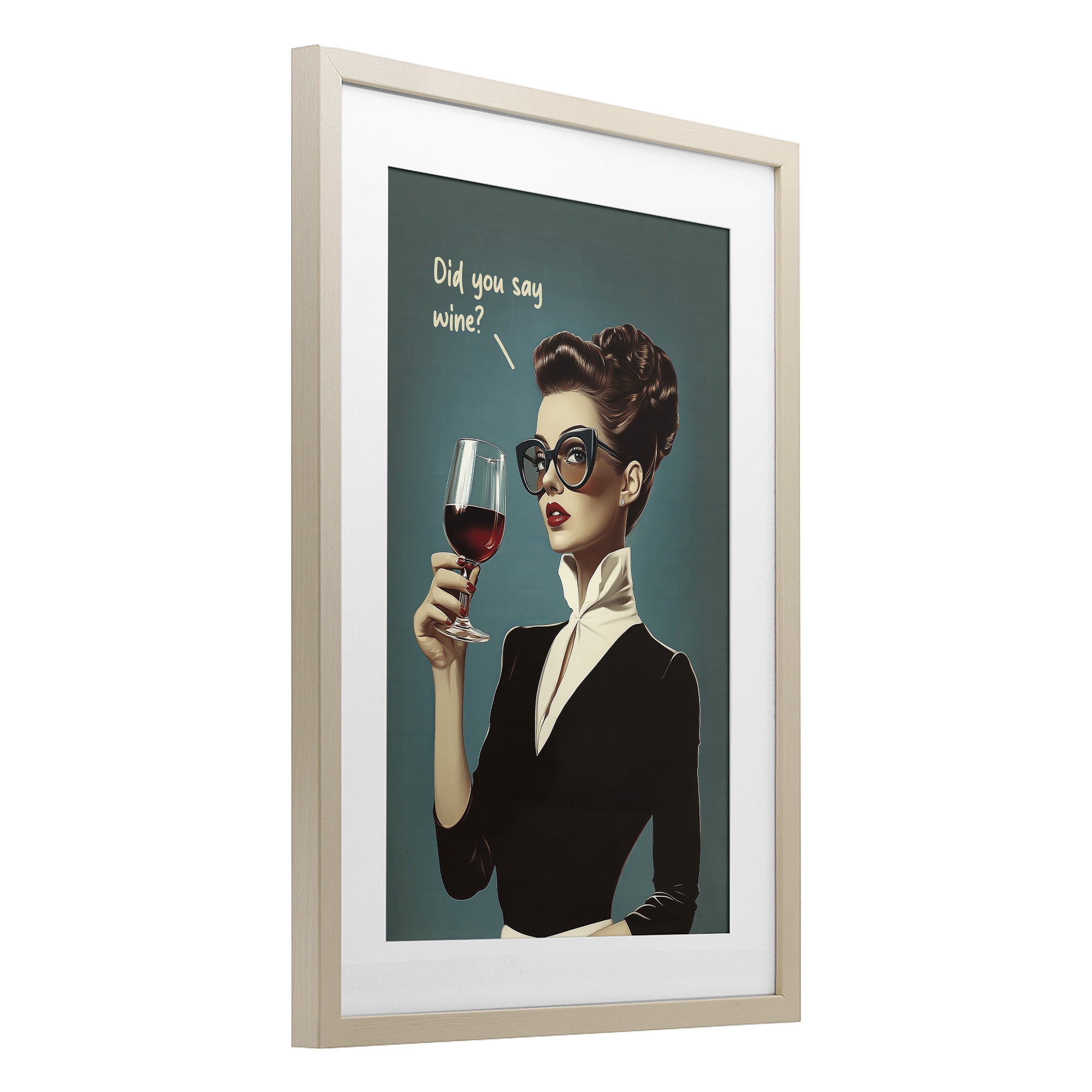 Stupell Industries Did You Say Wine Birch Framed Print Under Glass, design by Andreas Magnusson