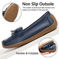 thumbnail image 6 of Ecetana Women's Leather Loafers Cozy Slip-Ons Driving Shoes Lightweight Work Flats for Women, 6 of 8