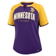 thumbnail image 2 of Women's Fanatics Purple/Gold Minnesota Vikings Height Advantage T-Shirt, 2 of 3