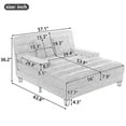 thumbnail image 2 of Oversized Chaise Lounge Chair Indoor, 57" W Chenille Upholstered Sofa Bed with Adjustable Backrest & LED Light Strip, Comfy Deep Seat Sleeper Couch Reading Chairs, for Living Room, Pink, 2 of 9