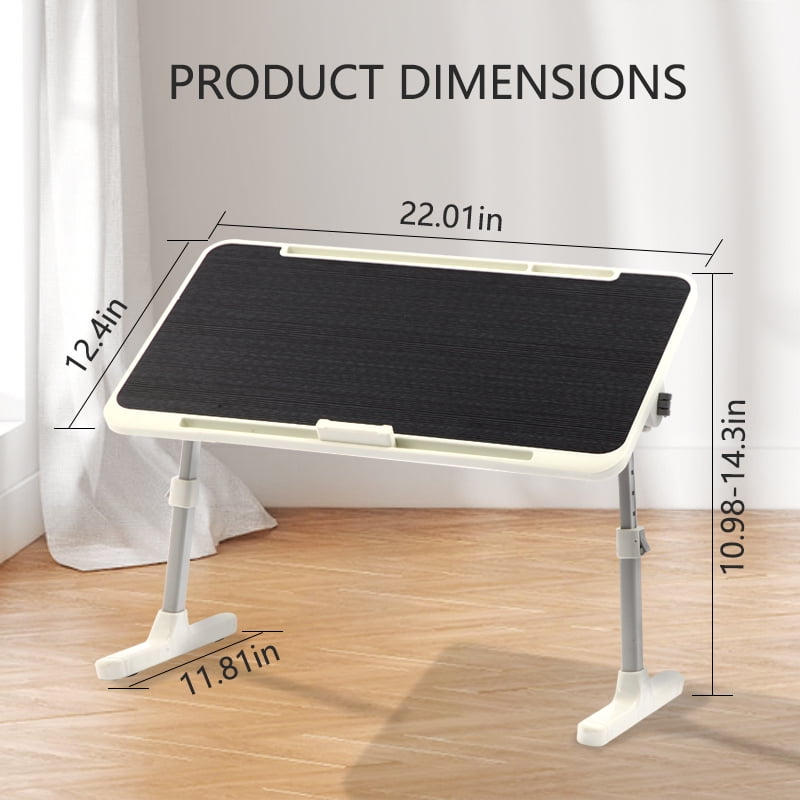 PHANCIR Height & Angle Adjustable Lap Desk, Laptop Stand Bed Tray, Foldable Laptop Desk for Couch Sofa Floor, Black