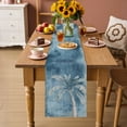 thumbnail image 2 of Table Runners 120 Inches Long Dress Scarves, Coastal Beach Tree Blue Grey Farmhouse Coffee/Dining/Kitchen Table Decor Table Runner for Living Room, Vintage Summer Palm Tropical 13x120 Inch, 2 of 7