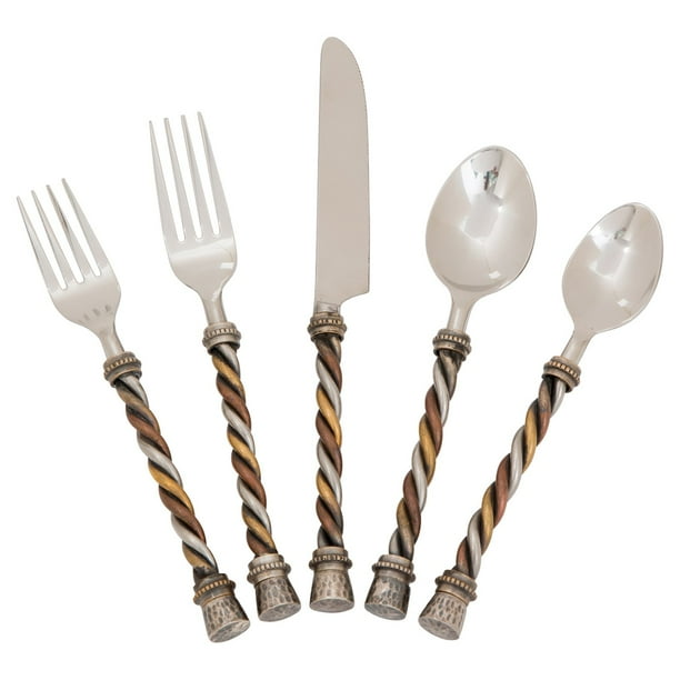 GG Collection 20 Piece Twisted Flatware Set - Walmart.com - Walmart.com