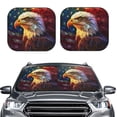 thumbnail image 2 of Balery Geometric American Bald Eagle Parasol para parabrisas de coche de 2 piezas | Parasol plegable para parabrisas delantero de coche para la mayoría de sedanes-Large, 2 of 6