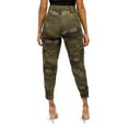 thumbnail image 3 of American Bazi Women's High Waist Double Cargo Jogger Pants RJH3808 - Olive Camo - Small, 3 of 6