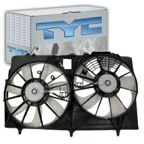 TYC Dual Radiator & Condenser Fan Assembly compatible with Toyota Sienna 3.5L V6 2011-2016