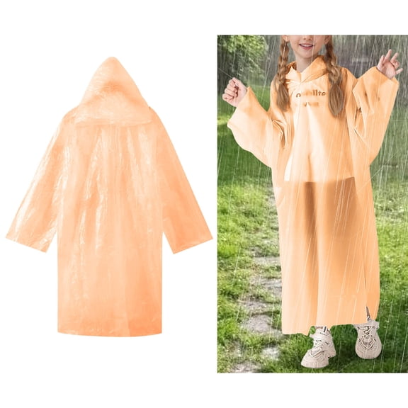 Kids Raincoat Waterproof Kids Rain Jacket Reusable Rain Ponchos with Hood Girls Rain Jackets Size One Size