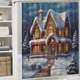 thumbnail image 6 of Fenyluxe Winter Print Shower Curtain 100% Polyester Fabric for Bathroom Decoration Set with Hooks 60x72, 6 of 7