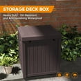 thumbnail image 4 of ZYJOYY 51 Gallon Resin Deck Box, Outdoor Storage Box Waterproof for Patio, Garden, Pool, and Deck, Storage Solution for Cushions, Tools, Delivery Packages, Brown, 4 of 9