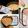thumbnail image 5 of Yayeee Oven Mitts and Pot Holder Set of 4 Heat Resistant Kitchen Gloves Baking Hot Pad, Light Blue Daisy, 5 of 5