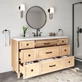 thumbnail image 2 of ARIEL Monroe 60 Inch Single Rectangle Sink Bathroom Vanity With Carrara White Quartz Countertop 1.5 Inch Edge In Oak, 2 of 8