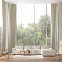 3S Brother's Extra Long Room Darkening 108" Length Faux Velvet Cream Curtain Drapes - Hanging Back Tab 5-25 Feet Custom Made Curtains ( 1 Panel ) - Made in Turkey (52"Wx108"L)