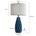 thumbnail image 3 of Oneach Modern Ceramic Table Lamp 24.75" Set of 2 Contemporary Blue Geometric Nightstand Lamps for Bedroom Living room, 3 of 14