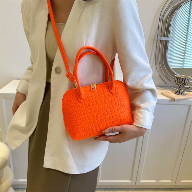 Bolso de mano para mujer, color caramelo, fieltro, informal, para mujer, bandolera (naranja)