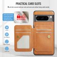 thumbnail image 4 of ELEHOLD Case for Google Pixel 7 Pro, Shockproof Magnetic Leather Wallet Case with Hand Grip & Kickstand & RFID Blocking,Brown, 4 of 5