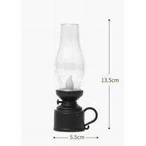 dajkiuy Vintage LED Kerosene Lamp Christmas Retro Candle Lamp Desktop Electronic Lamp Ornaments for Xmas Party - Black (Large) without Battery