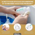 thumbnail image 1 of Biberón y tetina - Biberón de silicona con cerdas extrasuaves antirrayas ideal para biberones de todas las marcas - Juego de 3 lavabiberones - Biberón b, 1 of 4