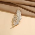 thumbnail image 5 of fuxzkrlz Feather Design Brooch Pin for Women, Rhinestones Inlaid Brooch Pin for Dress, Coat, Shawl, Versatile Accessory for Mother, Wedding, 5 of 6