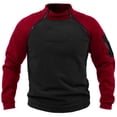 thumbnail image 2 of S-4X Plus Size Fleece Sweatshirts for Men with Zipper Mock Neck Shirts Big & Tall Pullover Slim-Fit Color-Block Warm Hiking Cargo Sweatshirt Tops, 2 of 6