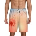 thumbnail image 1 of Balery The Sunset of Dandelion Pantalones cortos de pijama de punto de algodón para hombre con cinturilla y bolsillos-Medium, 1 of 6
