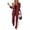 Red XXL, variant on 2 Pcs/Set Lady Formal Coat Pants Set Turn-down Collar Single-breasted Long Sleeves Jacket Loose Striped Wide Leg Trousers Casual Daily Wear Commuting Outfit