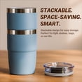 thumbnail image 6 of NexTone 8 oz Small Coffee Cup with Magnetic Lid, Ceramic-Lined 18/8 Stainless Steel, Double-Wall Vacuum Insulated, Stackable, Dishwasher Safe, Mini Tumbler for On-the-Go, 2 Pack, White, 6 of 9