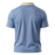 thumbnail image 5 of Camisas de Manga Corta de los Hombres Casual Color Bloqueado Botón de Solapa de Bolsillo Casual Top Transpirable, Manga Corta Tops de Verano para el Ejercicio, 5 of 6
