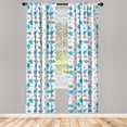 thumbnail image 4 of Ambesonne Animal Art Window Curtains, Humanized Dolphins Art, Each 28" W x 63" L, Blue and Multicolor, 4 of 4