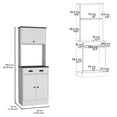 thumbnail image 3 of Apex 66.3" H Kitchen Pantry, Drawer, 2 Cabinets, Microwave Stand, White/black - And Functional Pantry H, Stand Efficient Storage Cabinet, 3 of 3