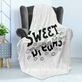 thumbnail image 4 of Saying Soft Flannel Fleece Throw Blanket, Retro Style Calligraphic Hand Drawn Lettering of Inspirational Phrase, Cozy Plush for Indoor and Outdoor Use, 50" x 60", Black and White, by Ambesonne, 4 of 5