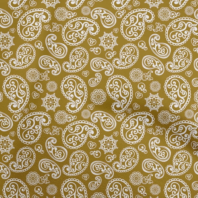 oneOone Tissu en Coton Moutarde Foncé Bloc de Tissu pour Robe Tissu Imprimé au Mètre 56 Pouces de Large