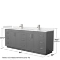 thumbnail image 5 of Wyndham Collection Miranda 84" Wood Veneer Double Bathroom Vanity in Gray/Nickel, 5 of 6