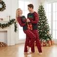 thumbnail image 5 of Christmas Family Matching Pajamas Set, Letters Elk Print T-shirt with Plaid Pants, 5 of 7