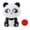 Black and White - Squinting Eyes, variant on Yajisi Solar Nodding Panda Figurine for Car Dashboard Desk Decor Heart Eyes 3.35 inches / 8.5 cm
