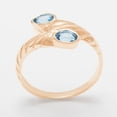 thumbnail image 2 of LBG British Made 18k Rose Gold Natural Blue Topaz Womens Band Ring - 33 size options - 5 - 33 size options - Sizes 4 to 12 Available, 2 of 6
