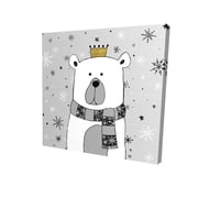 Begin Home Decor 2080-2424-HO3 24 x 24 in. Beautiful Bear Canvas - Gray Illustration for Living Room Decor