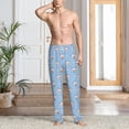 thumbnail image 5 of Uemuo French Bulldog Head Pattern Men's Wide Leg Palazzo Lounge Pants with Pockets Light Weight Loose Comfy Casual Pajama Pants-Small, 5 of 9