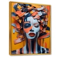 thumbnail image 2 of Designart "Vibrant Essence Colorful Portrait II" Fashion Framed Wall Art - Glam Orange Woman Portrait Living Room Framed Canvas Art, 2 of 6